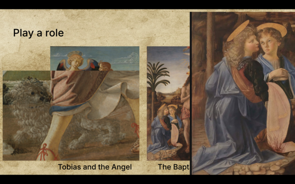 Emphasis on the two previous paintings. They show the detail of Leonardo's work.