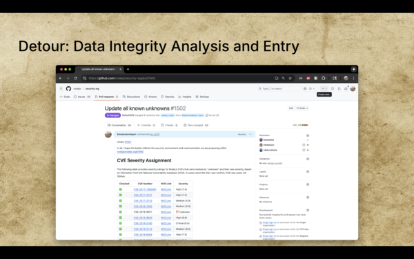 A pull request showing a bunch of data gaps plugged as part of the end of life work.