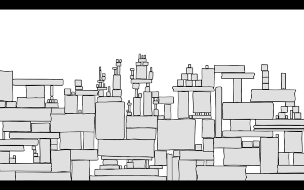 The xkcd Dependency comic block tower, but inlaid with dozens of other blocks to make a masonry wall instead of a tower.
